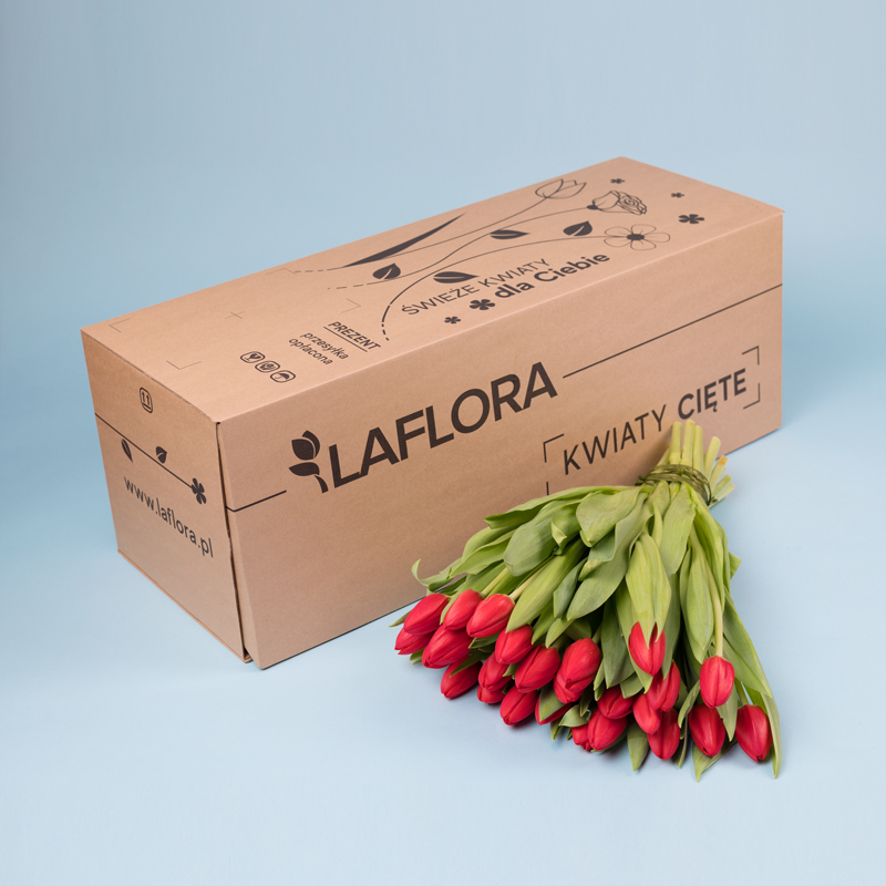 Kwiaciarnia Laflora - Czerwone tulipany 25, 35, 50 sztuk