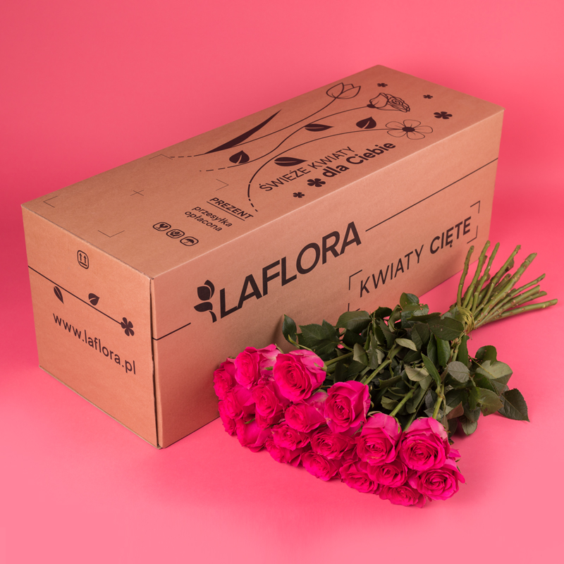 Kwiaciarnia Laflora - 20 róż różowych