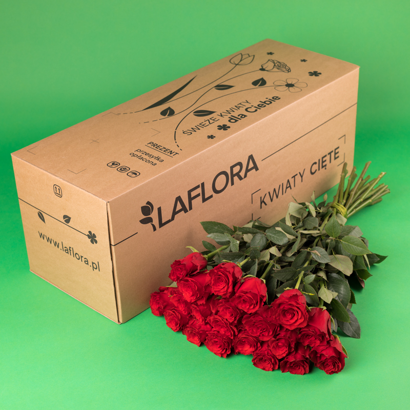 Kwiaciarnia Laflora - 20 róż czerwonych