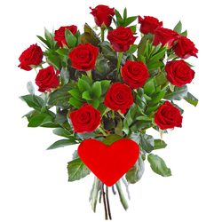 Kwiaciarnia Laflora - Bukiet róż z sercem