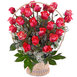 Kwiaciarnia Laflora - Róże w koszu